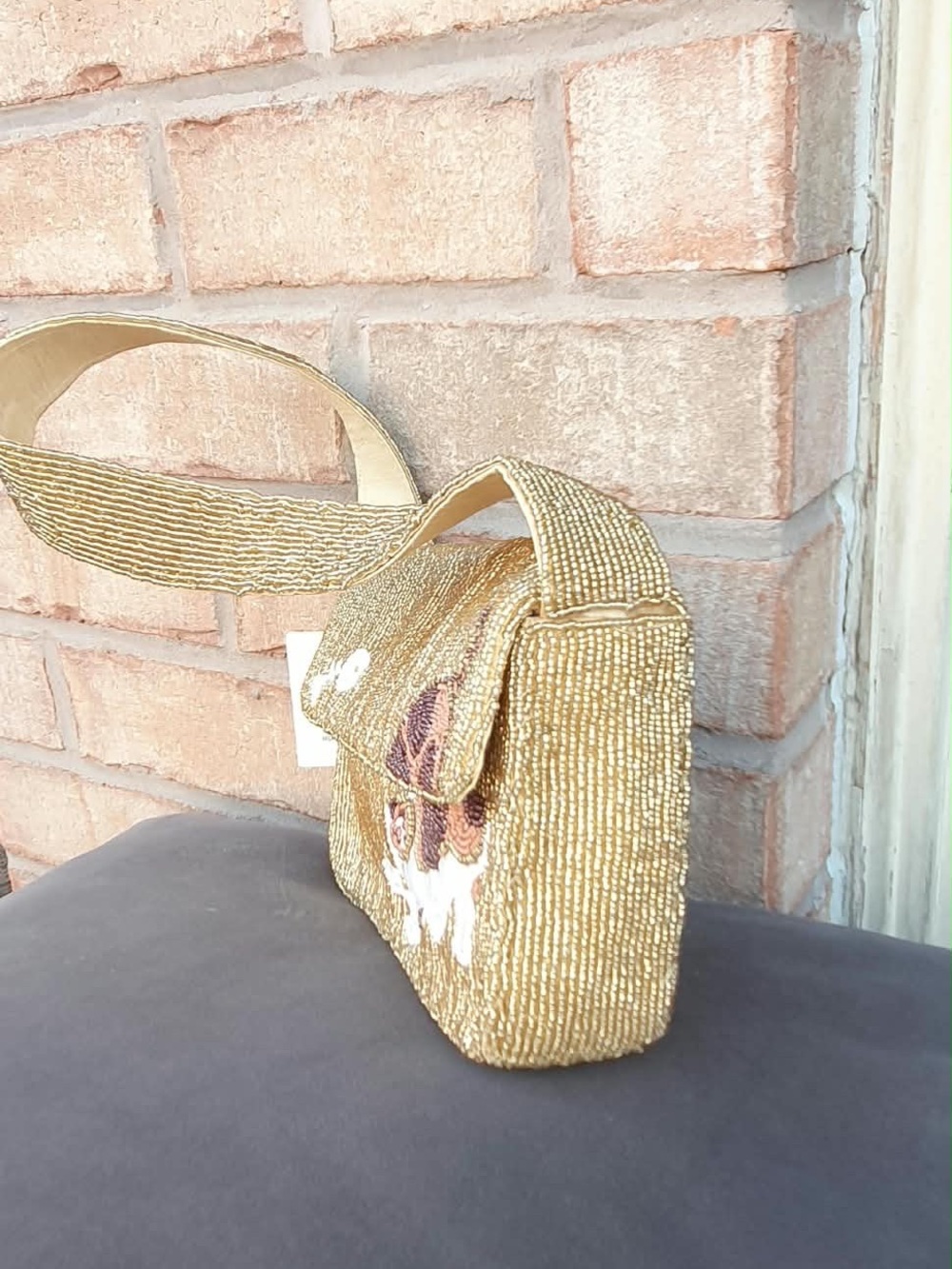 ๐ Viral SOL and Mer Beaded Cat Embroidered Shoulder Bag in Gold - Picture 13 of 15